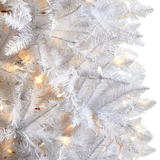 7ft. Pre-Lit White Artificial Christmas Tree, Warm White LED Lights
